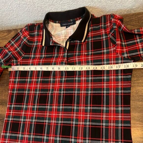 New Tommy Hilfiger Johnny-Collar 3/4-Sleeve Plaid Top - Picture 4 of 13